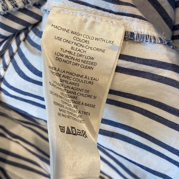 Free People Striped Ruffle Hem Mini Dress - Blue/White - Picture 8 of 12